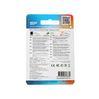  Карта памяти Silicon Power microSDHC 16GB Class10 (SP016GBSTH010V10) 