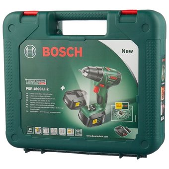  Дрель-шуруповерт Bosch PSR 1800 LI-2 (кейс в комплекте) с акк и ЗУ 