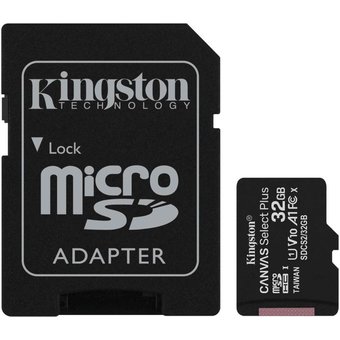  Карта памяти Kingston microSDHC 32Gb Class10 SDCS2/32GB CanvSelect Plus + adapter 