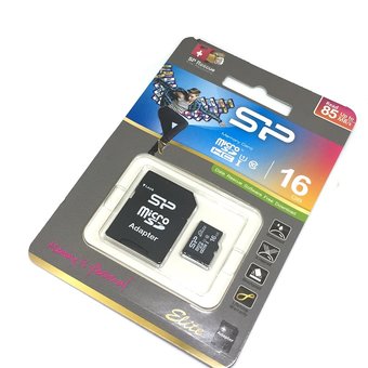  Карта памяти Silicon Power microSDHC 16Gb Class10 SP016GBSTHBU1V10SP + adapter 