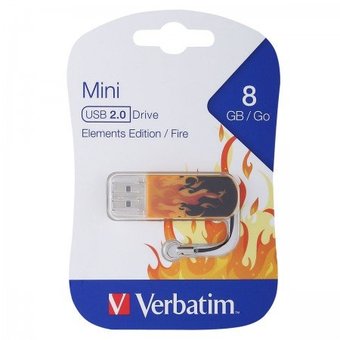  USB-флешка 8G USB 2.0 Verbatim Mini Elements Edition Fire (98158) 