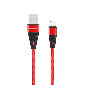  УЦ Дата-кабель BOROFONE BU10 Pineapple lightning 1м (красный) (ПУ) 