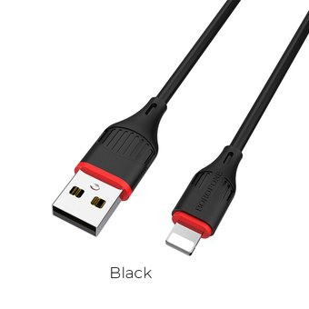  УЦ Дата-кабель BOROFONE BX17 Enjoy lightning 1м (чёрный) (ПУ) 