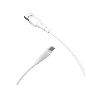  УЦ Дата-кабель BOROFONE BX18 Optimal lightning 2м (белый) (ПУ) 