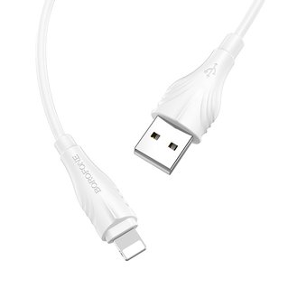  УЦ Дата-кабель BOROFONE BX18 Optimal lightning 1м (белый) (ПУ) 