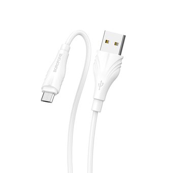  УЦ Дата-кабель BOROFONE BX18 Optimal  micro 2м (белый) (ПУ) 