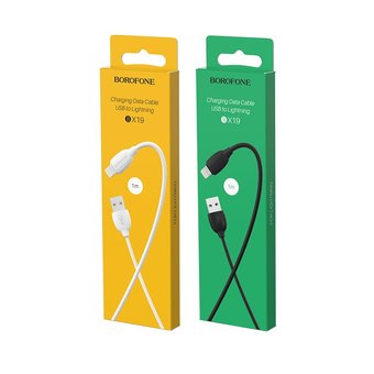  УЦ Дата-кабель BOROFONE BX19 Benefit lightning 1м (чёрный) (ПУ) 