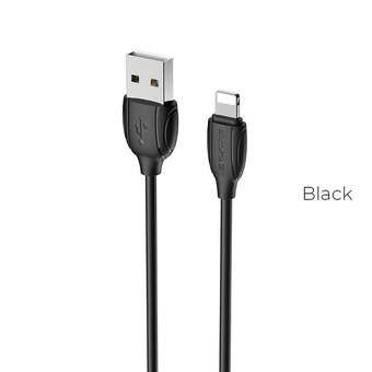  УЦ Дата-кабель BOROFONE BX19 Benefit lightning 1м (чёрный) (ПУ) 