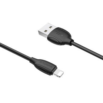  УЦ Дата-кабель BOROFONE BX19 Benefit lightning 1м (чёрный) (ПУ) 