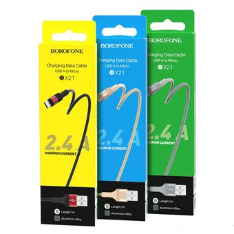  УЦ Дата-кабель BOROFONE BX21 Outstanding micro 1м (красный) (ПУ) 