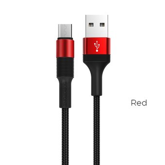  УЦ Дата-кабель BOROFONE BX21 Outstanding micro 1м (красный) (ПУ) 