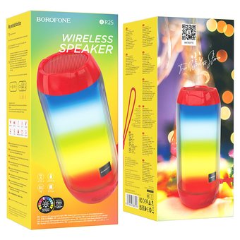  Портативная колонка Borofone BR25 Crazy sound colorful luminous BT speaker, red 