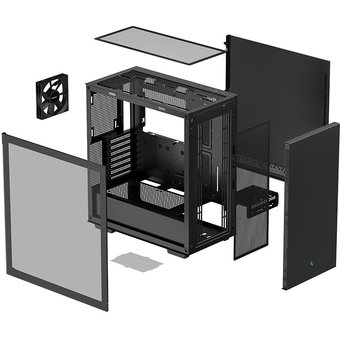  Корпус Deepcool CH510 без БП, боковое окно (закаленное стекло), 1x120мм вентилятор сзади, черный, ATX 