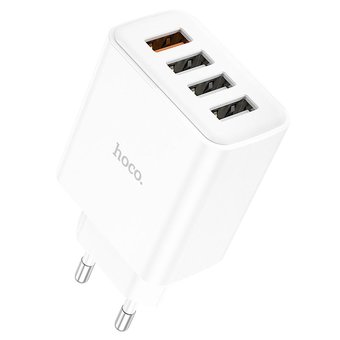  СЗУ Hoco C102A Fuerza QC3.0 four-port charger (EU), white 