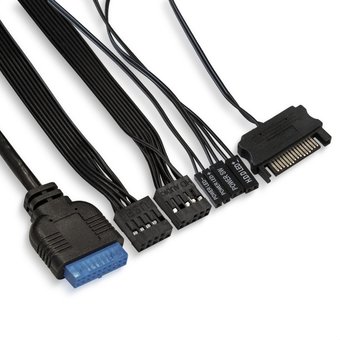  Корпус ExeGate EVO-8225 EX292858RUS Miditower (ATX, без БП, 2*USB+1*USB3.0, черный, 2 вент. с RGB подсветкой и полоса на передней панели 