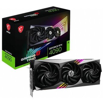  Видеокарта MSI nVidia GeForce RTX 4090 (RTX 4090 GAMING X TRIO 24G) 602-V510-20S PCI-E 4.0 24576Mb 384 GDDR6X 2595/21000 HDMIx1 DPx3 HDCP Ret 