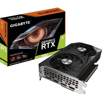  Видеокарта GIGABYTE nVidia GeForce RTX 3060 GAMING OC (GV-N3060GAMING OC-8GD) 8Gb DDR6, 128bit, PCI-E, 2HDMI, 2DP, Retail 