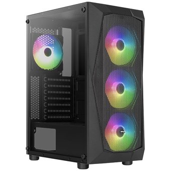  Корпус AeroCool FALCON-G-BK-v2 (4711099472338) MidiTower(ATX, USB3x2, USB2x1, RGB fan x4, без БП) 