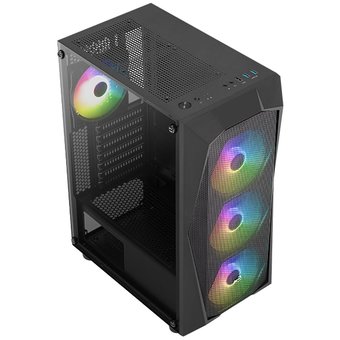  Корпус AeroCool FALCON-G-BK-v2 (4711099472338) MidiTower(ATX, USB3x2, USB2x1, RGB fan x4, без БП) 