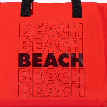  Сумка-шопер Beach без молнии, прозрачная, цвет красный (4982134) 