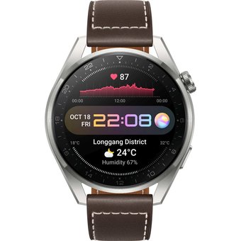  Умные часы Huawei Watch 3 Pro Galileo-L40E (55026811) Titan Grey-Brown Leather Strap 