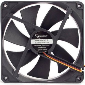  Вентилятор 120 мм Gembird S12025H-3P4M, 120x120x25, 4pin, 2000 rpm, провод 30 см 
