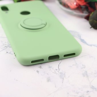  Чехол силиконовый матовый с кольцом для Xiaomi Redmi Note 7, зеленый 