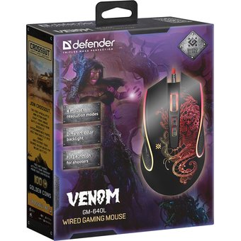  Мышь Defender Venom GM-640L Gamer Black 