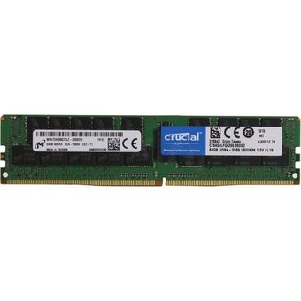  ОЗУ Crucial CT64G4LFQ4266 DIMM DDR4 DRAM 64GB DDR4 2666 MT/s (PC4-21300) CL19 QR x4 Load Reduced 288pin 