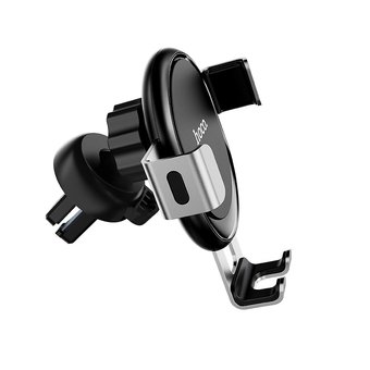  УЦ Автомобильный держатель HOCO CA56 Metal armour air outlet gravity, black silver (ПУ) 