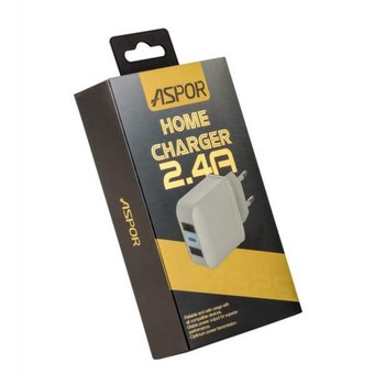  УЦ СЗУ Aspor А829 2USB + кабель Micro (2.4A/IQ) Белый (ПУ) 