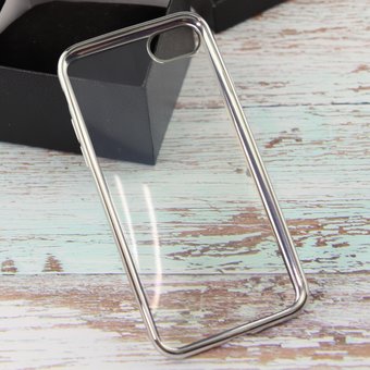  Силиконовая накладка iPhone 7 с Серебристой зеркальной рамкой 