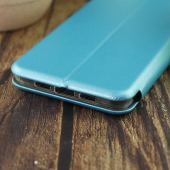  Чехол-книга для Xiaomi Mi-Note 3 (2017) /отдел под пластик.карту,силикон/ голубой 