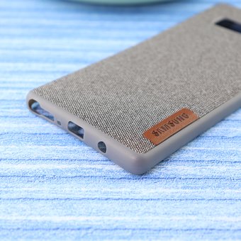 Чехол-накладка Original /силикон.джинс,иск.кожа/ для Samsung Note 8 серый 