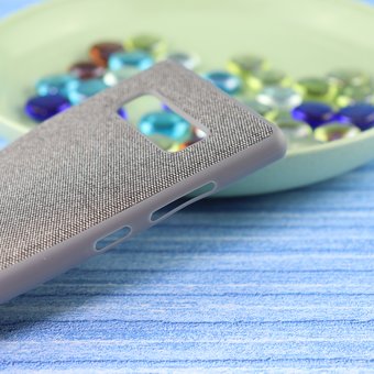  Чехол-накладка Original /силикон.джинс,иск.кожа/ для Samsung Note 8 серый 