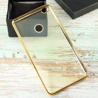  Силиконовый чехол Xiaomi Mi Max 2 с Золотистой зеркальной рамкой 