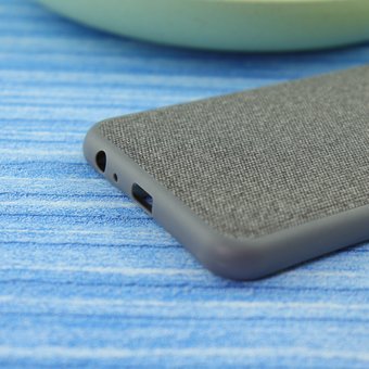 Чехол-накладка Original /силикон.джинс,иск.кожа/ для Samsung J4 PLUS 2018 серый 
