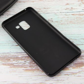  Силиконовая накладка Cherry для Samsung A8-plus 2018 черный 