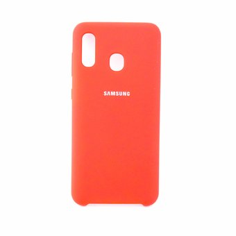  УЦ Чехол Silicone case для Samsung A20/A30 2019 красный(14) (ПУ) 