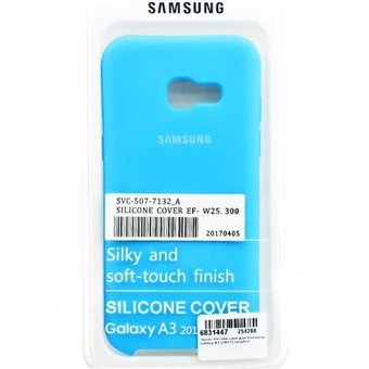  УЦ Чехол Silicone case для Samsung A3 (2017) голубой(16) (ПУ) 