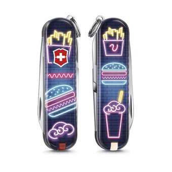  Нож перочинный Victorinox Classic LE2019 Burger Bar (0.6223.L1906) 58мм 7функций фиолетовый/рисунок подар.коробка 