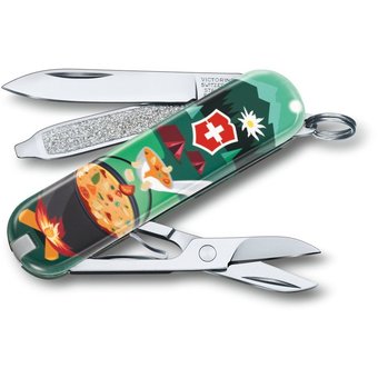  Нож перочинный Victorinox Classic LE2019 Swiss mountain Dinner (0.6223.L1907) 58мм 7функций зеленый/рисунок подар.коробка 