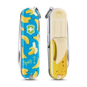  Нож перочинный Victorinox Classic LE2019 Banana Split (0.6223.L1908) 58мм 7функций желтый/голубой подар.коробка 