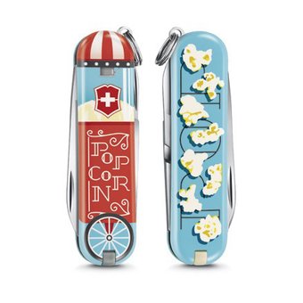  Нож перочинный Victorinox Classic LE2019 Let it Pop (0.6223.L1910) 58мм 7функций голубой/рисунок подар.коробка 