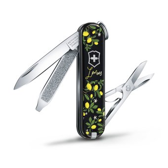  Нож перочинный Victorinox Classic LE2019 When life gives you Lemons (0.6223.L1905) 58мм 7функций черный/рисунок подар.коробка 