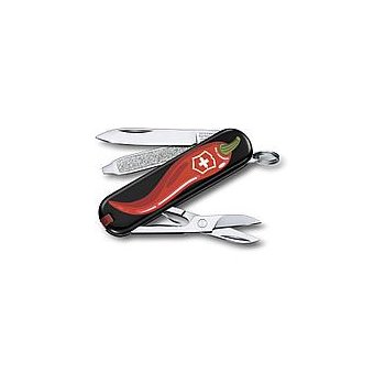  Нож перочинный Victorinox Classic LE2019 Chili Peppers (0.6223.L1904) 58мм 7функций черный/красный подар.коробка 