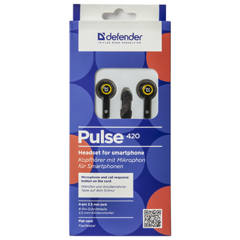  Наушники Defender Pulse 420 Black/Yellow (63421) 