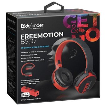  Наушники bluetooth Defender Freemotion B530 Black/Red (63530) 