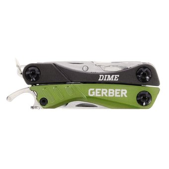 Мультитул Gerber Dime (1014031) 69.9мм 10функций черный/зеленый 