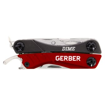  Мультитул Gerber Dime (1003723) 70мм 10функций черный/красный 